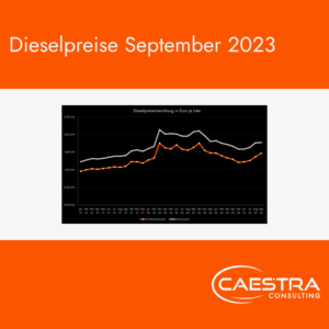 Informationstafel-logistik-Caestra Consulting-dieselpreisentwicklung-september-2023