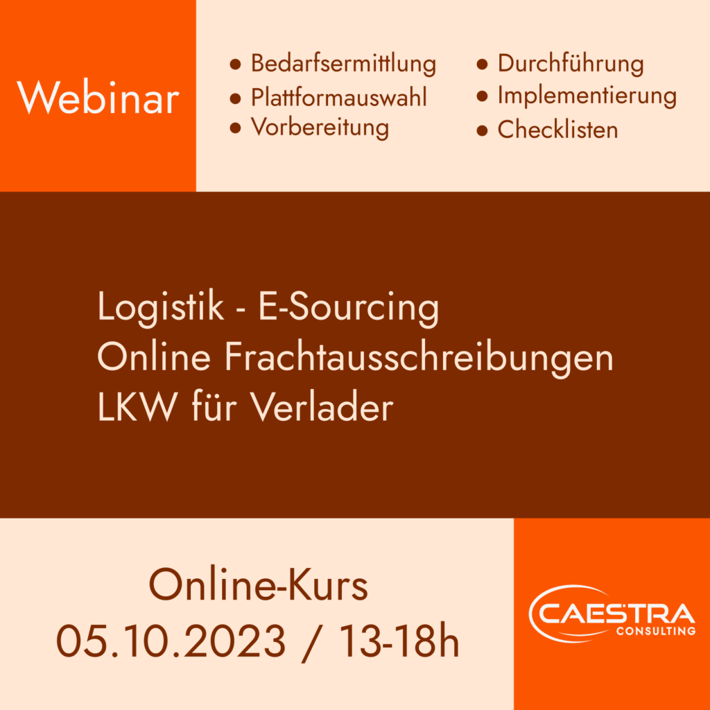 Hinweistafel-Caestra Consulting-Webinar-Online Frachtausschreibungen-LKW-05.10.2023-13h